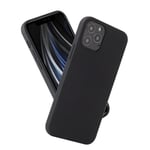 5.4” Coque iPhone 12 - 1 Coque Silicone + 1 Verre Trempé —Noir