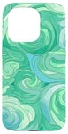 iPhone 15 Pro Swirl Green Color Illustration Pattern Abstract Art Case