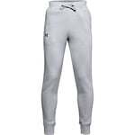 Under Armour Rival Cotton Pants Trousers, Boys Grey, Mod Gray Light Heather / / Black (011), YXL