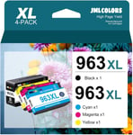 Pack De Cartouches 963Xl Compatibles Pour Hp 963, Convient Pour Hp Officejet Pro 9010, 9012, 9014, 9015, 9016, 9019, 9020, 9022, 9025 (Noir, Cyan, Magenta, Jaune)