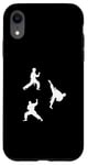 Coque pour iPhone XR Silhouettes de combattant de taekwondo Silhouette Taekwondo