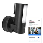 ABUS WLAN Light Outdoor Camera (PPIC46520) - Caméra de surveillance intelligente avec éclairage extérieur, détection de personnes, détection d'animaux, détection de voitures, carte mémoire - App