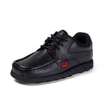 Kickers Junior Boy's Fragma Lace Up 4 Eyelet Leather Shoes, Black, 2 UK