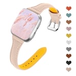 OULUCCI Genuine Leather Strap Compatible with Fitbit Versa&Fitbit Versa 2 &Fitbit Versa SE&New Fitbit Versa Lite Smartwatch,Replacement for Accessories Fitness Strap Women Men(5.5" - 7.8")