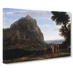 View Of Delphi With A Procession By Claude Lorrain Classic Painting Canvas Wall Art Print Ready to Hang, Framed Picture for Living Room Bedroom Home Office Décor, 24x16 Inch (60x40 cm)