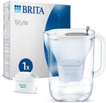 BRITA Style Water Filter Fridge Jug Grey 2.4L + MAXTRA Filter With Smart LED