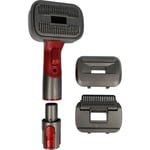 Brosse pour poils 3-en-1 compatible avec Dyson V8 Fluffy +, V8 Motorhead, V8 Origin aspirateur - autonettoyant, avec adaptateur - Vhbw