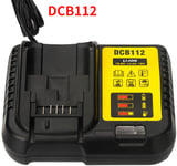 Chargeur de batterie pour Dwalt,DCB118,DCB112,Eddie Ion,10.8V,12V,14.4V,18V Max,60V,DCB101,DCB200,DCB140,DCB105,DCB200,4,5 A - Type DCB112-EU