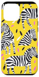 Coque pour iPhone 12 Pro Max Jaune Classique Ethnique Zèbre Imprimé Animal Motif Noir et