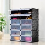 Armoire à Chaussures, Boîte à Chaussures, diy Meuble à Chaussures en Plastique Faite de modules, Étagère à Chaussures 12 Cubes Meuble de Rangement