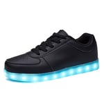 USB Laddning Light Up Skor Sport LED Skor Dans Sneakers Black 43