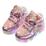 Lysande skor Blinkande andningsbara sneakers Luminous Casual skor för barn Pink 26