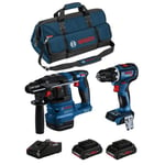 BOSCH Kit BK2021BAG (GBH 18V-22 + GSR 18V-90 C + 2 x 4,0 Ah ProCORE + GAL18V-40 + HDBAG)