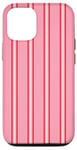 Coque pour iPhone 12/12 Pro Rose Blanc Rouge Rayé Girly Esthétique Preppy Stripe