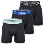 Nike Hommes Boxers, Paquet De 3 - Trunks, Coton Stretch, Unicolore Noir/Or L (Large)