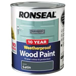 Ronseal 10 Year Weatherproof No Primer Needed Wood Paint 750ml Grey Satin