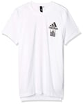 Adidas Men STAY TUNED TEE T-Shirt - White, Size ST