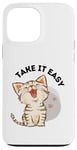 iPhone 13 Pro Max Take it easy with cute cat and cat paws design Case