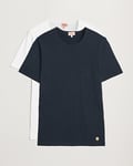 Armor-lux 2-Pack Crew Neck T-Shirt White/Rich Navy