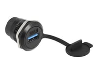 Delock - Trykklåsmodul - Usb 3.2 Gen 1 With Protective Dust Cap - Usb - 1 Usb-Sokkel - 1 Modul - Svart