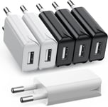 Lot De 6 Chargeurs Usb 5W, 5 V/1 A Mini Usb Prise De Chargeur Secteur Usb Adaptateur Pour Iphone, Samsung, Mp3, Ventilateur Usb, Smartwatch Et Plus Encore[CHA240404]