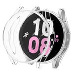 Coque Compatible pour Samsung Galaxy Watch 5 40mm 44mm/Galaxy Watch 5 Pro 45mm,Étui Souple TPU Protection avec Protecteur d'écran pour Galaxy Watch 5 Accessoires Case,Transparent,44MM