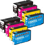 PGI-1500XL 1500XL Cartouches d'encre pour Canon Maxify 1500XL PGI-1500 compatibles pour Canon Maxify MB2150 MB2750 MB2350 MB2050 MB2155 MB2300 MB2755 (2 Noir Cyan Magenta Jaune, 8 Pack)