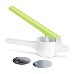 Relaxdays Potato Ricer, Potato Press with 3 Perforated Discs, Press for Juice, Noodles & Mashed Potatoes, White & Green