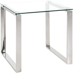 Pegane - Table d'appoint en verre trempé transparent - 55 x 55 x 55 cm