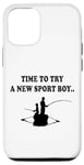 Coque pour iPhone 13 Pro Il est temps d'essayer un nouveau sport père et fils partenaire de pêche garçon