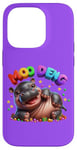 Coque pour iPhone 14 Pro Adorable bébé hippopotame Moo Deng Merry Christmas Cheer