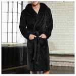 Snuggaroo Herr Mjuk Fleece Långärmad Huva Lounge Badrock Morgonrock black L