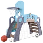 KidKraft Aire d’Escalade et de Sport 5-en-1 avec Toboggan, But de Football et Panier de Basket-Ball, Aire de Jeux intérieure et extérieure, Jouets pour Tout-Petits, 20193