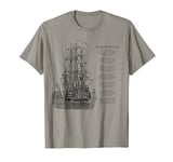 Wellerman Song with Vintage Ship, Sea Shanty Design T-Shirt