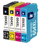 4 Non-OEM 604XL Ink Cartridges for Epson WF-2935 XP-4205 XP-2200 XP-3200 WF-2930