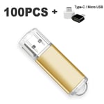 Clé USB 100,4 Go,8 Go,16 Go,32 Go,64 Go,2.0 pcs/lot,lecteur flash au pouce,cadeau gratuit - Type Gold-128MB