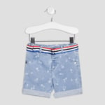 CREEKS - short droit ceinturé en jean denim bleach bébé garçon