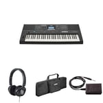 Yamaha PSR-E473 Portable Versatile Digital Keyboard bundled with HPH-150 Headphones, Keyboard Bag SC-KB630, and sustain Pedal