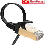 Cable Ethernet Plat Blinde Noir CAT7 RJ45 10GB, Longueur: 25m