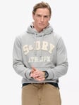 Superdry Vintage Athletic Hoodie, Light Grey Marl