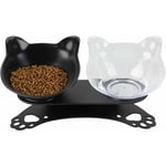 Gamelle pour chat, gamelle double pour chat avec support surélevé, plate-forme inclinable à 15° pour gamelle pour chat, gamelle double pour petits