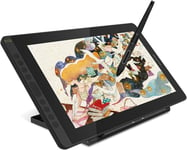 Kamvas 16 2021 Tablette Graphique avec écran (Noir), écran à Stylet Laminage Complet de 15,6 Pouces, SupRéglable, 10 Touches de Pression, Idéal pour Dessiner, Concevoir et Jouer