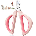 Euqvunn Cat Nail Clippers, Professional Cat Claw Clipper with Safe Positioning Hole, Pet Nail Clippers Suitable for Rabbits, Guinea Pigs, Birds, Puppies, and Small Animals (Pink)