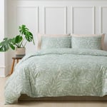 Tokokimo Housse Parure de lit 2 pièces en microfibre pour lit de 80 / 90 cm avec housse de couette de 150 x 220 cm et 1 taies d'oreiller de 50 x 75 cm, vert clair