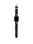 Ted Baker Black Wavy Leather Strap With Pink Keeper Apple Watch Strap (38/40Mm)