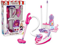 Teorema Giocattoli- Aspirateur avec lumières et Effets sonores, Jouet pour Enfants, Set de Nettoyage de la Maison avec Balai, Pelle et Accessoires, 63721, Multicolore