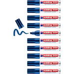 edding 500 permanent marker - blue - 10 pens - chisel tip 2-7 mm - waterproof, q