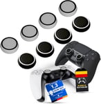 8 Pièces Noir & Blanc | Accessoire Ps5 Capuchons En Silicone Pour Thumbstick - Grip De Manette Ps5, Sticks Ps4, Protection De Manette Xbox - Précision Accrue Accessoire De Manette Ps5