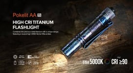 Ficklampa Acebeam Pokelit AA Ti Nichia 519A 5000K CRI90+ 500 lumen