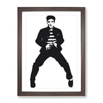 Elvis Presley The Jailhouse Rock No.2 Modern Framed Wall Art Print, Ready to Hang Picture for Living Room Bedroom Home Office Décor, Walnut A4 (34 x 25 cm)